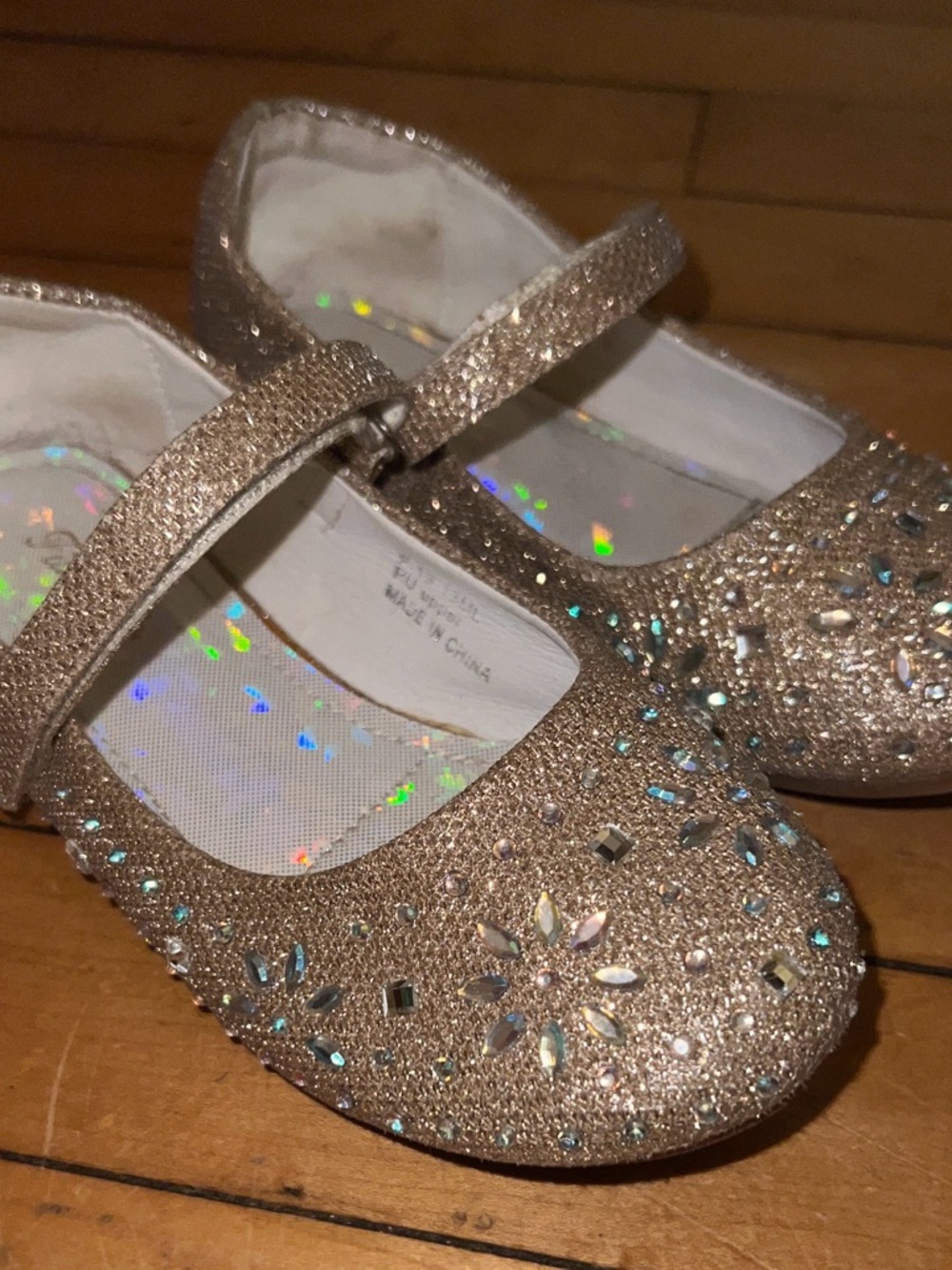 Furdeour Girls Glitter Rhinestone Mary Jane Dress Shoes Size 13